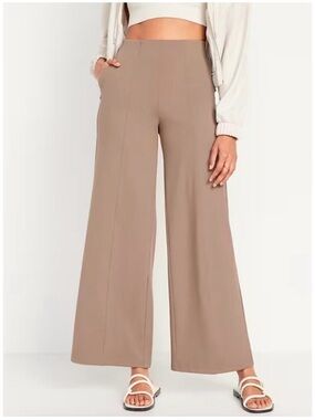 Old Navy Active High-Waisted PowerSoft Wide-Leg Pants Brown Size Medium
